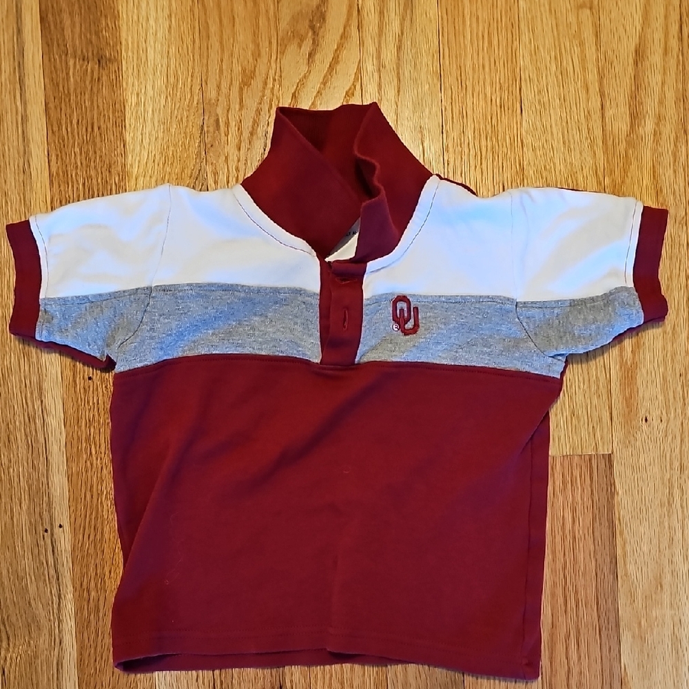 Toddler OU Sooners Oklahoma Crimson and Gray Polo Shirt